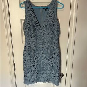 Lulu's Sky Blue Lace Midi Dress